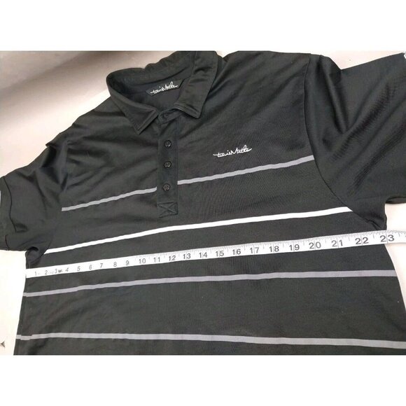 Travis Mathew Performance Black Striped Rio Secco Golf Club Polo Shirt XL - Picture 3 of 10